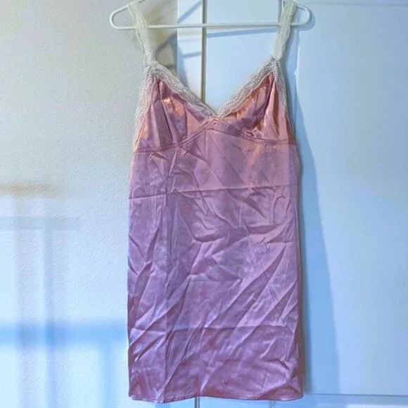 Cozy Rozy Dusty Rose color Slip Dress Chemise Pajama Nighty Sz L (8-10) Silky - Picture 2 of 10